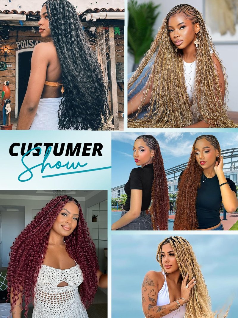 100g 3 Bundles/Pack Burgundy Human Braiding Hair for Boho Braids 14 Inch Curly Boho Hair for Braiding Knotless 12A Deep Wave Bulk Bohemian Color 99J