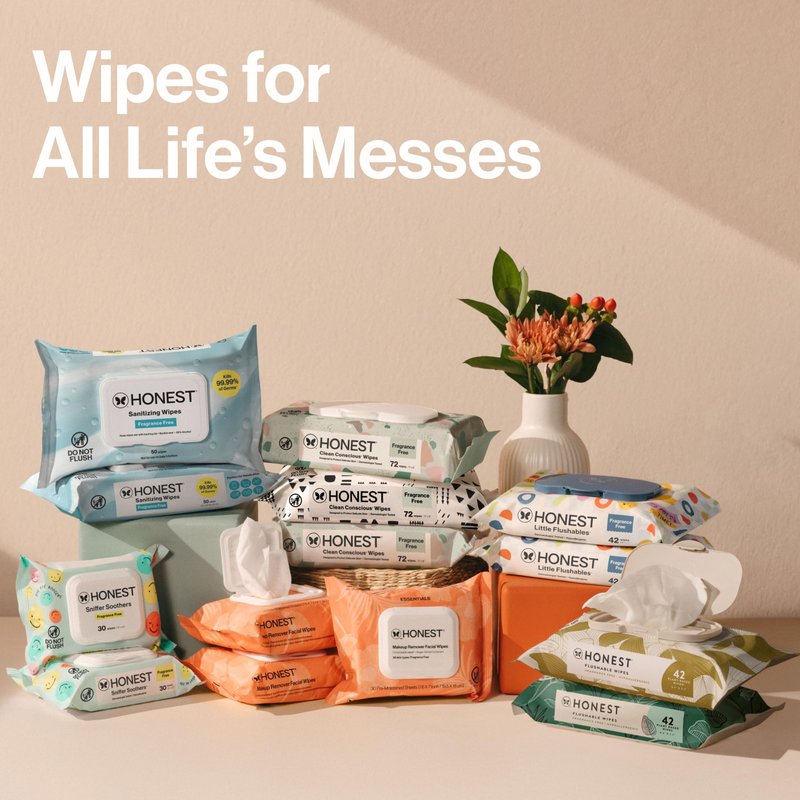 The Honest Company Hypoallergenic Multi-Use Baby Wipes for Sensitive Baby Skin, Pattern Play, 10 Count