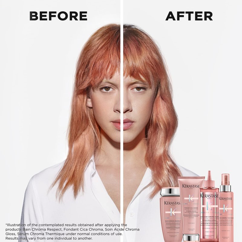 KÉRASTASE Chroma Absolute Chroma Hair Gloss, High Shine Treatment for Damaged Color-Treated Hair, Strengthens and Adds Shine, Lightweight formula with Lactic Acid, Soin Acide, 7.1 Fl Oz
