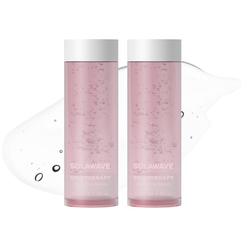 SolaWave Skin Therapy Activating Serum with 1 Refill | Enhance Red Light Therapy Wand Results | Hydrating Skincare for Microcurrent Galvanic Current (2-Pack)