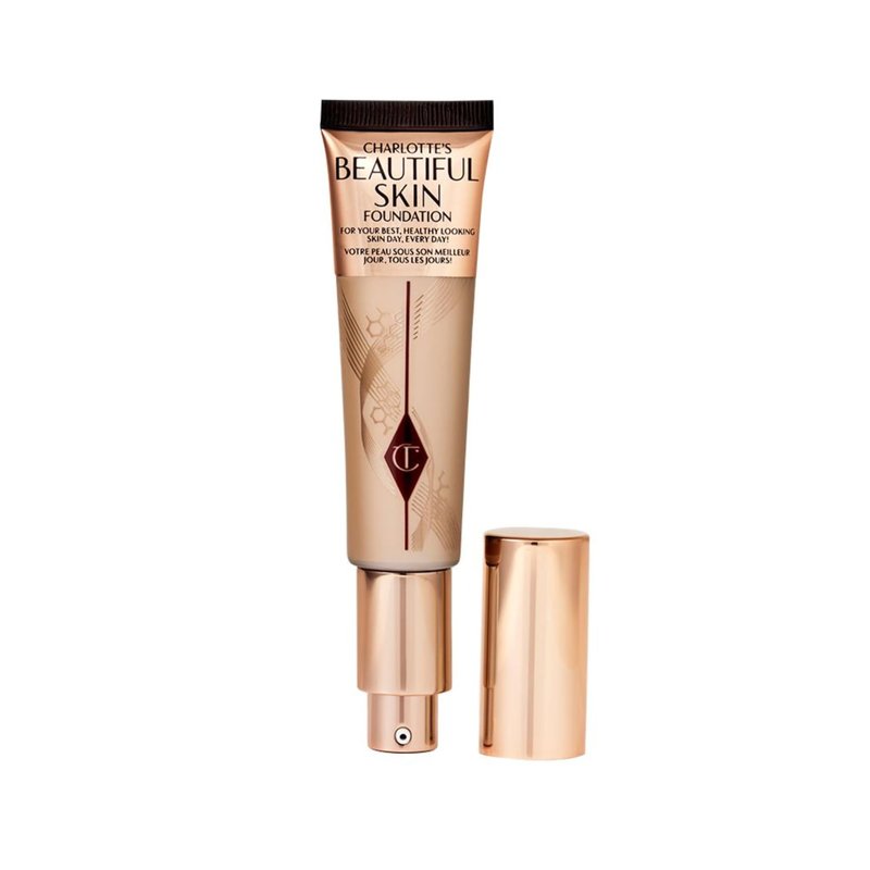 Charlotte Tilbury Beautiful Skin Medium Coverage Hydrating Foundation - Buildable Liquid Makeup for Instant Glow, Plumping Hydration & Lasting Skincare Benefits - 3 Neutral