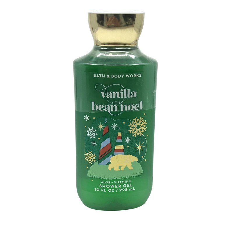 Bath and Body Works Gift Set of 10 oz Shower Gel and 8 oz Lotion (Vanilla Bean Noel), Multicolor