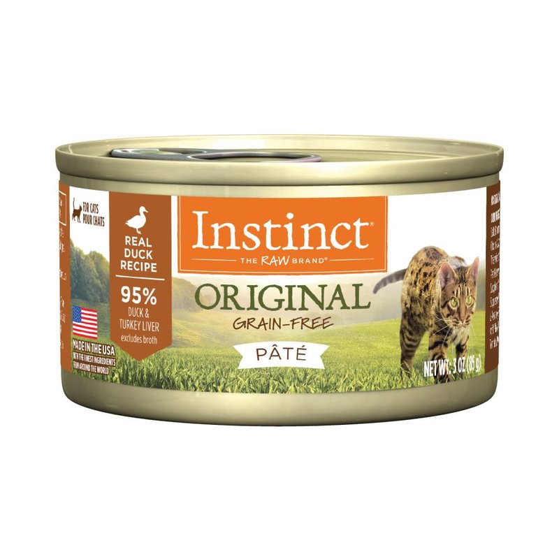 Instinct Original Pate Wet Cat Food, Grain Free Recipe - Real Duck, 3 Ounce (Pack of 24)