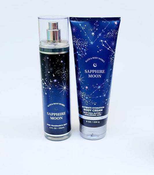 Bath and Body Works Sapphire Moon Body Cream Fragrance Mist Set