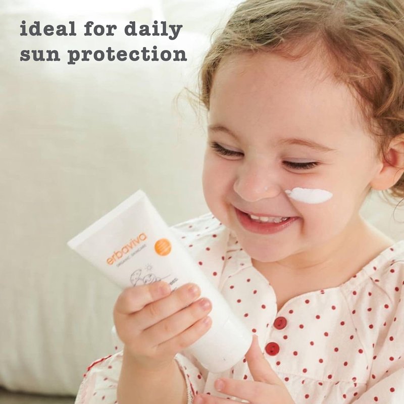 Erbaviva Organic Baby Sunscreen 2.5 Ounce - Coral Reef Safe, Natural, UVA & UVB Protection, Water Resistant, Infused with Essential Oils