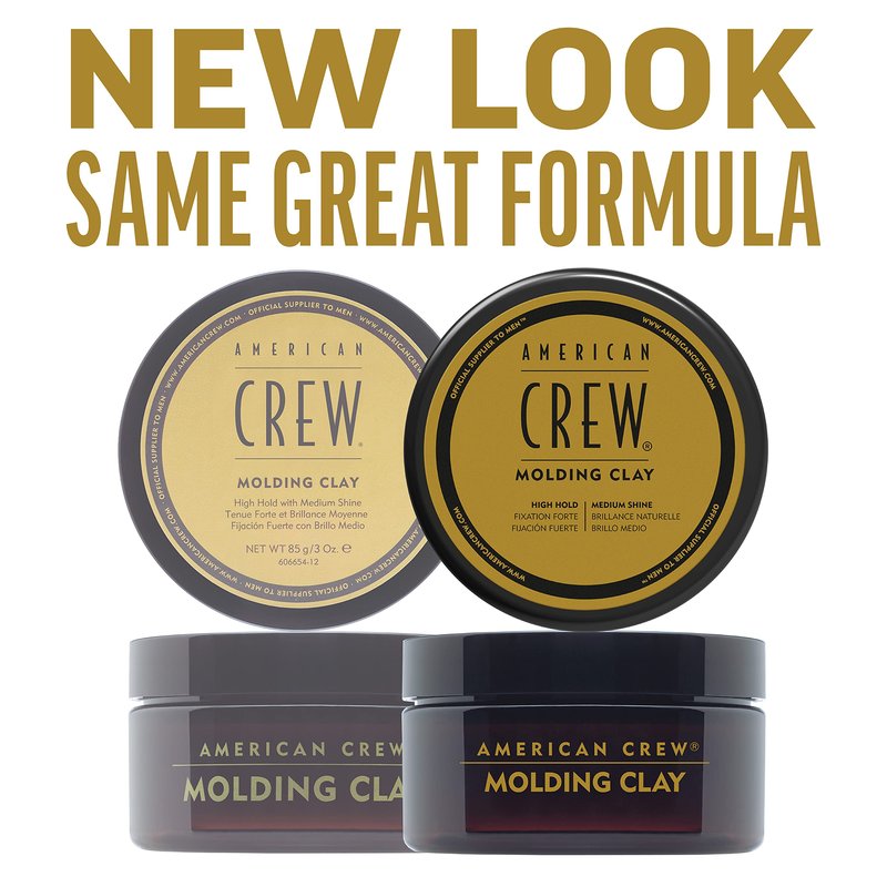American Crew Men's Hair Molding Clay (OLD VERSION), Like Hair Gel with High Hold with Medium Shine, 3 Oz (Pack of 1)