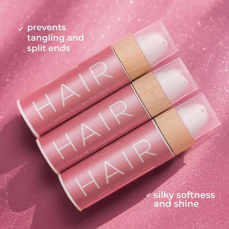 COCOSOLIS HAIR Oil Mask 3in1, Repairs Damaged Hair, Silky Soft and Radiant Hair, Stimulates Fast Hair Growth, Prevents Breaking, Split Ends and Tangles, Protects from Sun Damages
