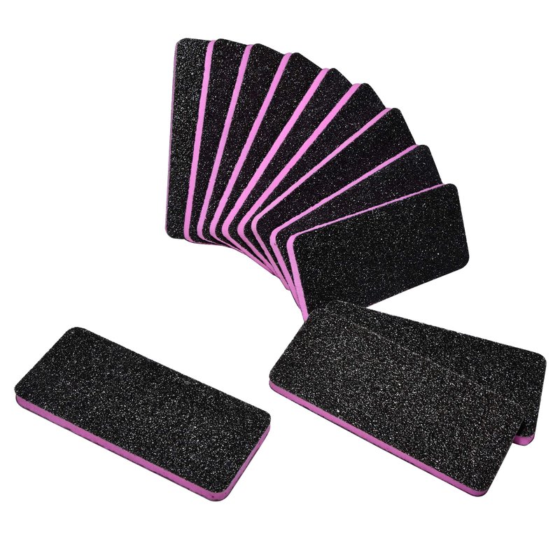 New AMT 12 PCS Pedicure Foot File Grit 60/60, Black Callus Remover File, Nail Files for Pets, Emery Boards for Pet Grooming, 60 Grit Foot File (12 PCS -Pink Center)